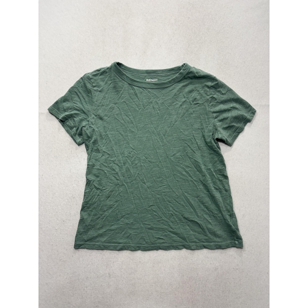 Old Navy Everywear Shirt Womens Small Green Crew Neck Short Sleeve Tee Casual